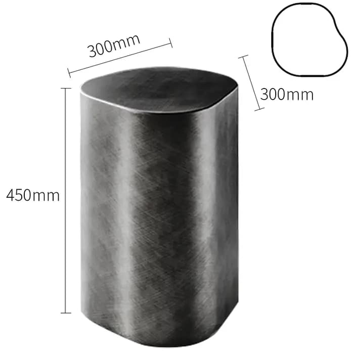 Table basse en acier graphite antique au design italien moderne