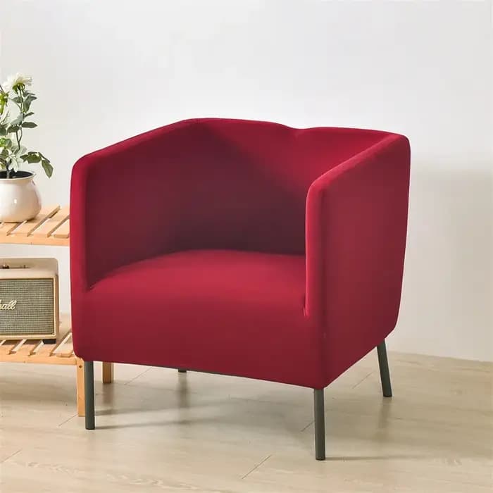 1 pièce Housse de canapé carrée extensible amovible couleur unie pour fauteuil de bain