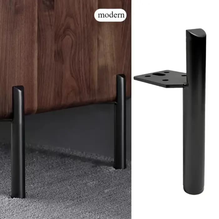 Pieds de meubles modernes en métal noir mat, pieds de Support de 15cm pour accessoires de quincaille