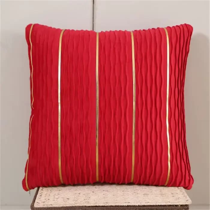 Housse de coussin en velours hollandais à rayures dorées, 45x45cm, pour salon, canapé, décoration de