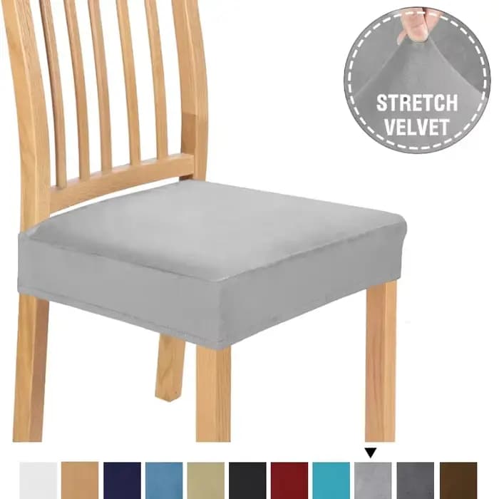 Housse de chaise en velours bleu marine