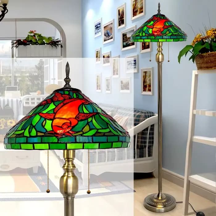 Lampadaire LED Rétro Américain pour Salon, Décoration d'Intérieur Haut de Gamme, Chevet de Chambre, Hôtel, Salle à Manger, Éclairage Vertical