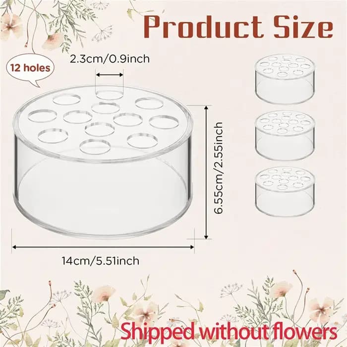 6 pièces pièce maîtresse florale en acrylique pour décorations de Table à manger Vase à fleurs rond de mariage 12 trous