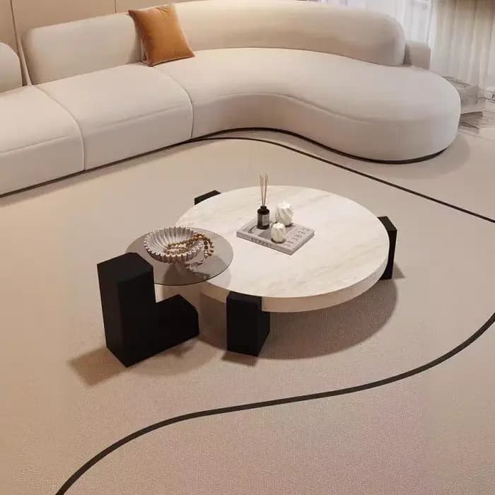 Tables basses rondes pour salon, tables d'appoint modernes pour appartement, meubles rétro en bois,