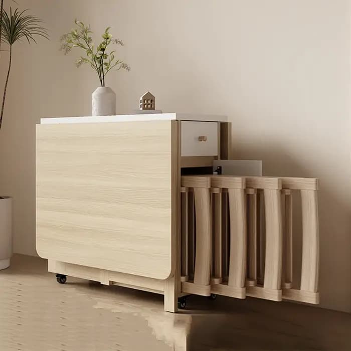 Table à manger pliante ensemble 6 chaises luxe Vintage Table à manger carrée Extensio nordique Mesas