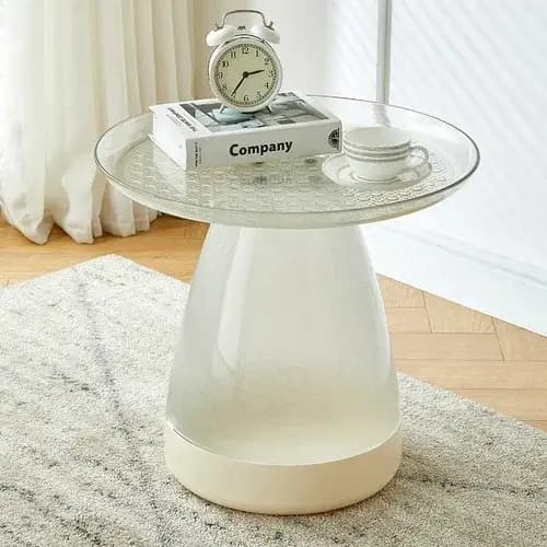 Table basse moderne design salon Table basse ronde nordique en verre Table d'appoint