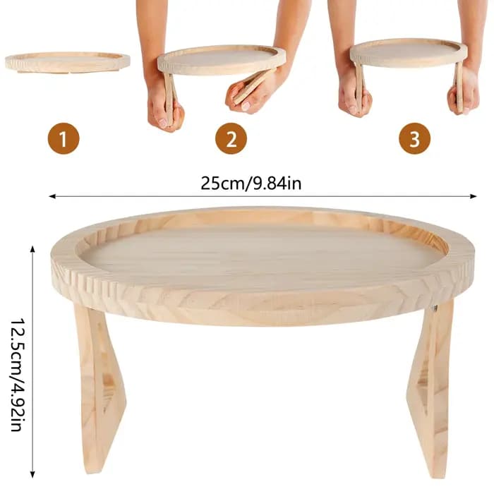Plateau de canapé en bois, plateau de canapé en Design pliant, plateau de canapé robuste et robuste,
