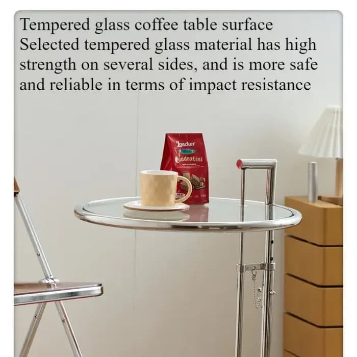 Petite table basse relevable en acier inoxydable