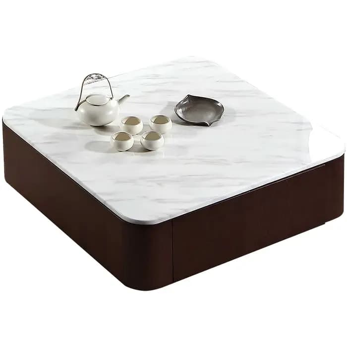 Table basse carrée moderne en marbre, simple et légère, meuble TV italien minimaliste de luxe, unité