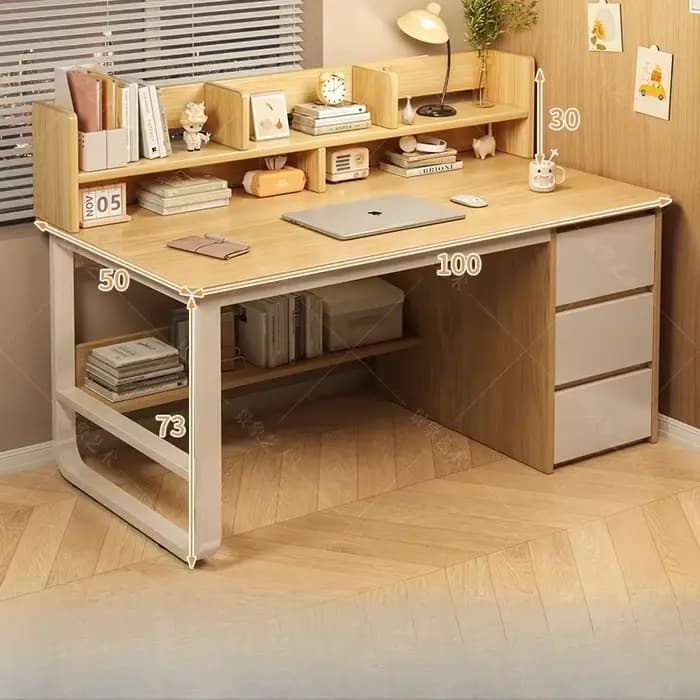 Bureau de travail robuste avec étagère intégrée