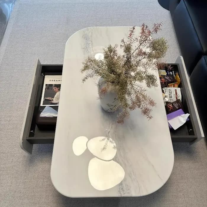 Organisateur de Table basse de luxe créatif, qualité étanche esthétique, Table basse transparente bo