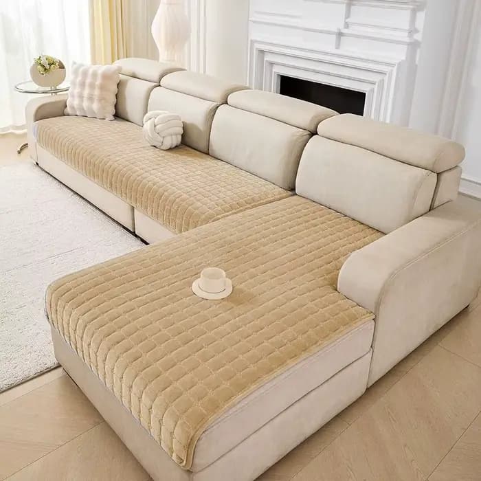 Coussin de canapé en flanelle à carreaux minimaliste