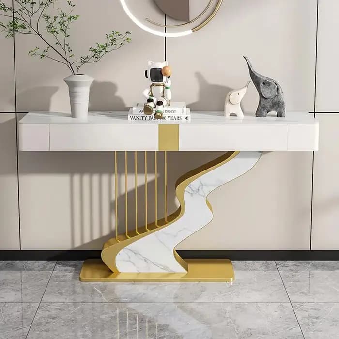 Console de luxe Design décor Table d'entrée tiroirs de rangement modernes meubles