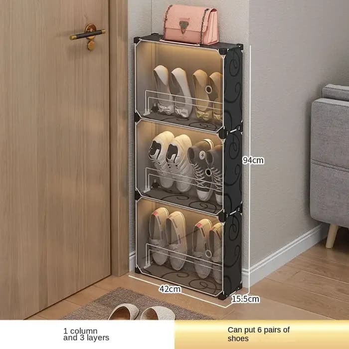 Boîte de rangement multicouche transparente pour chaussures