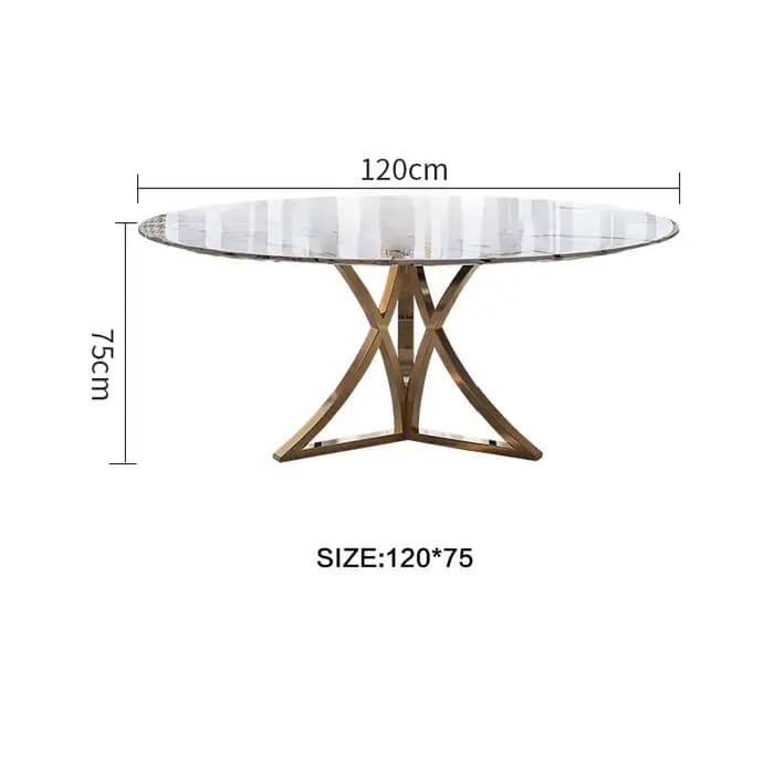 Table à manger moderne en marbre et ardoise pour restaurant, plateau tournant simple pour la maison