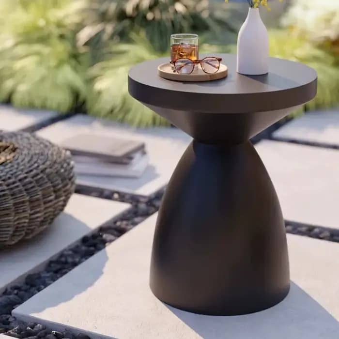 Table d'appoint ronde moderne de luxe en magnésium pour salon