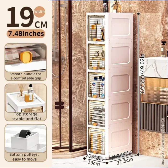Armoire étroite de 19cm avec couvercle rabattable