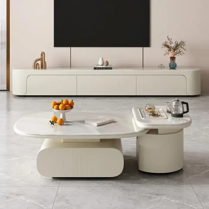 Table basse à cadre relié