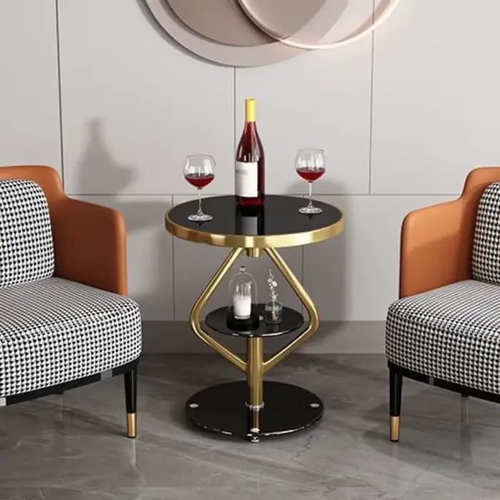 Tables basses modernes Table d'appoint circulaire de luxe décoration Table à thé salon canapé Center