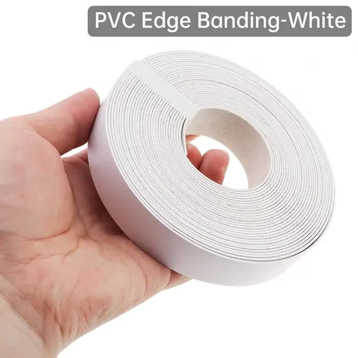 Bande de chant adhésive thermofusible en PVC blanc/noir, 7/8 pouces x 25 pieds (2,2cm x 7.62M), pour