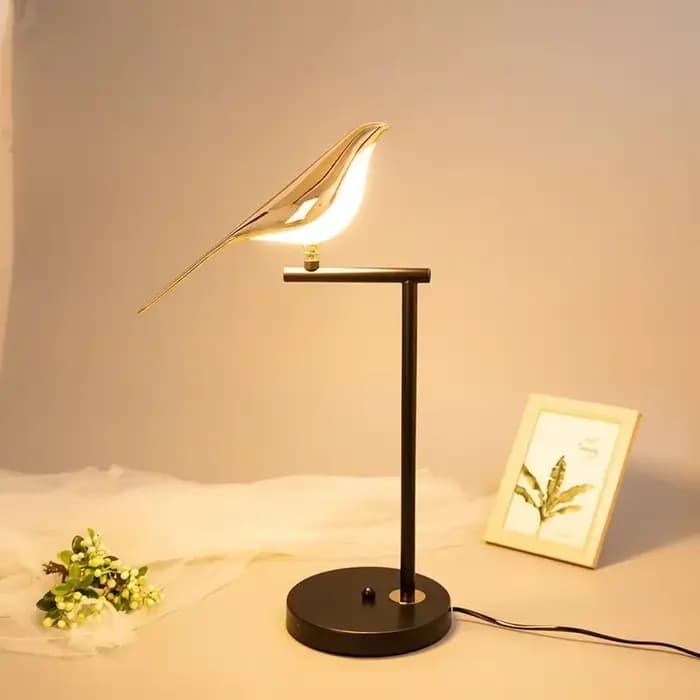 Créatif doré pie oiseau mur LED lampe Restaurant salon hôtel lustre étude chambre chevet décoration bureau lumière