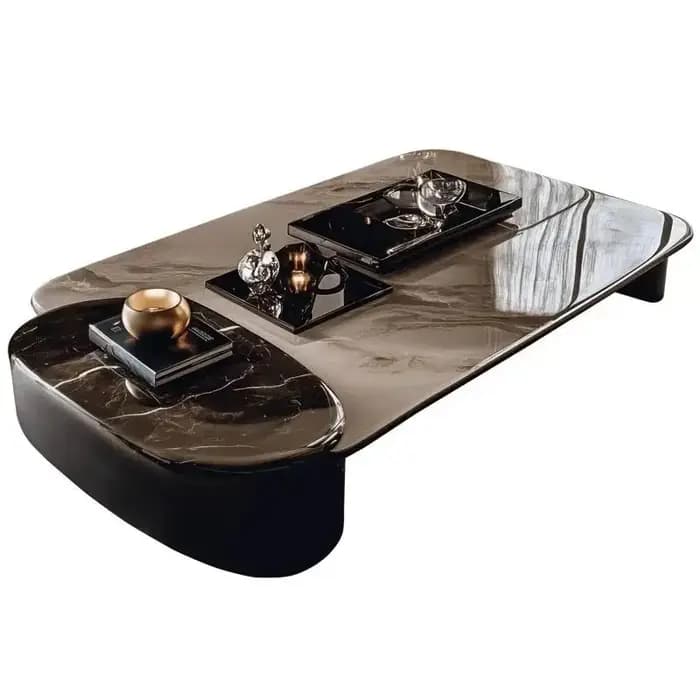 Ensemble de tables basses et d'appoint en pierre microcristalline