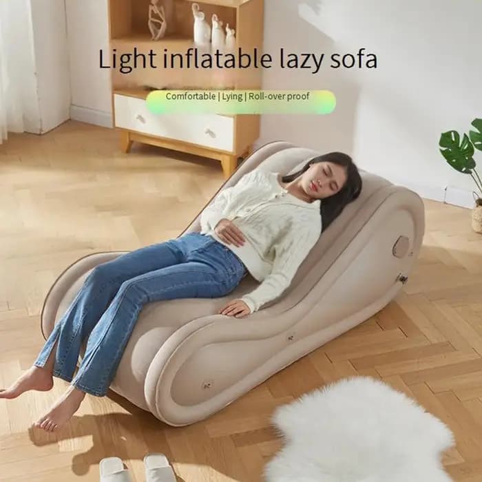 Canapé gonflable pliable en peluche PVC
