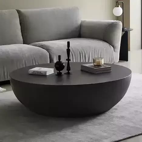 Table basse ronde sur mesure en ciment