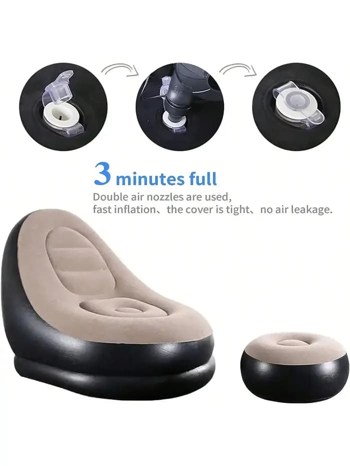 Nouveau canapé gonflable en peluche pour les paresseux canapé-lit pliable en plein air chaise allongée pratique avec pieds banc chaud