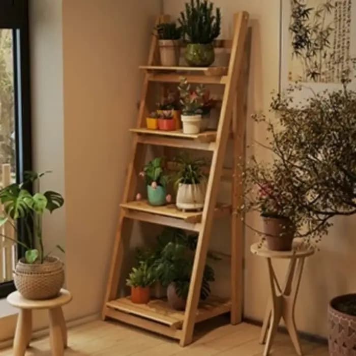 Étagère à plantes en bois