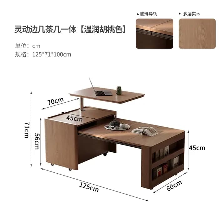 Wabi Sabi Tables basses multifonctions Design Convertible salon rangement