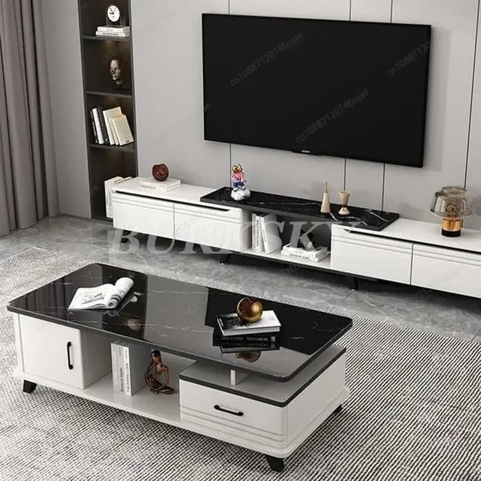 Table basse simple moderne en verre trempé pour la maison