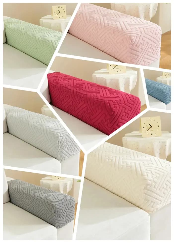 2 pièces 76cm x 25cm Jacquard extensible ajustement canapé bras protecteur accoudoir couvre