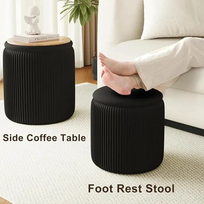 Tabouret de commode de salon pouf rond