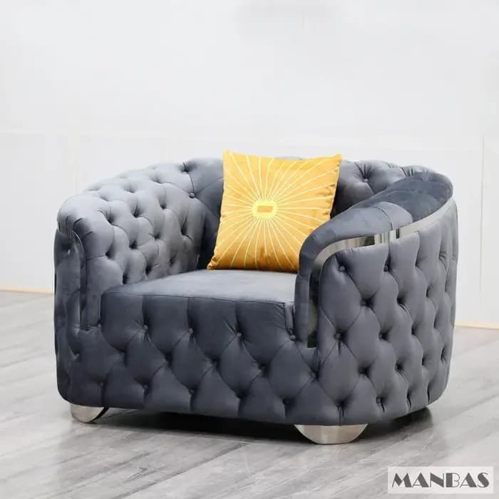 Linlamlim Canapé sectionnel Chesterfield classique avec boutons en tissu
