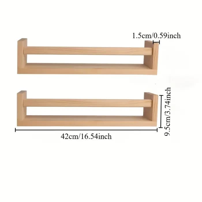 Étagères murales flottantes en bois naturel – Rangement mural de style rustique classique pour salle de bain