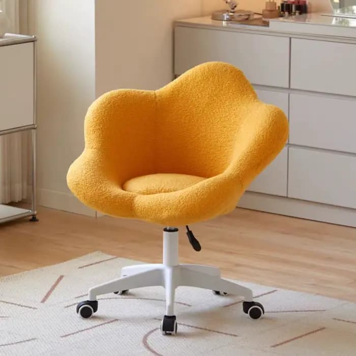 FORMWELL-Chaise de Bureau à Domicile en Laine d'Agneau Réglable, avec Dossier Mi-Dessus, Touffeté Mo