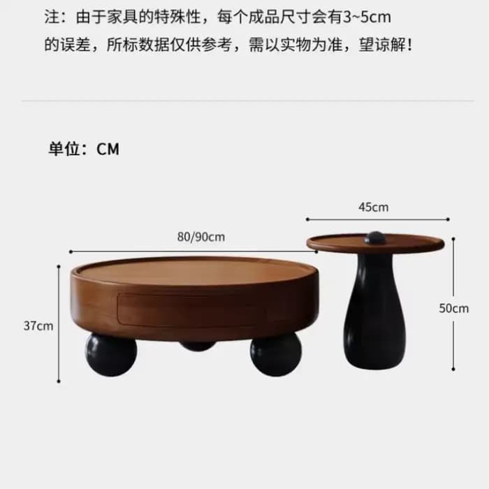 Tables basses rondes modernes en bois