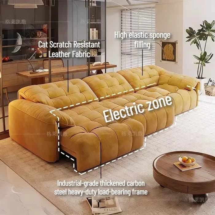 Canapé électrique droit multifonctionnel avec fonction couchage