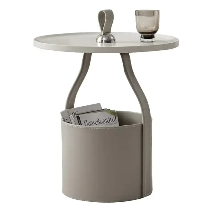 Table d'appoint minimaliste italienne en cuir