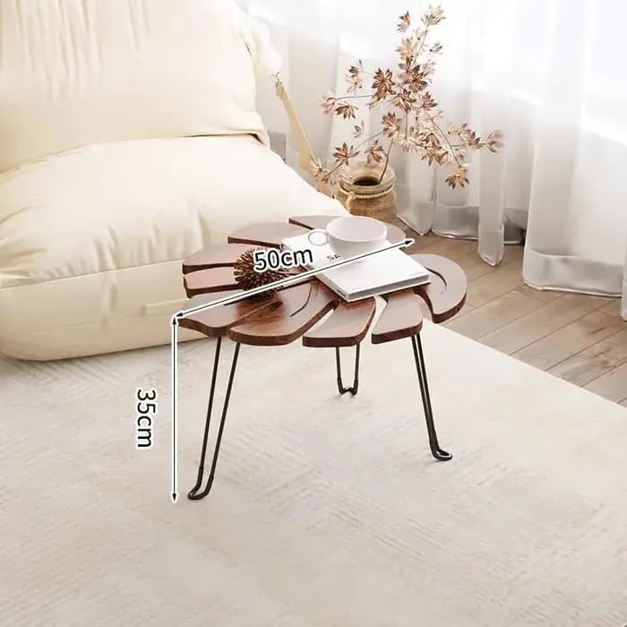 Tables basses de salon en bois massif, pliables en forme de feuille, rebord de fenêtre de chambre à