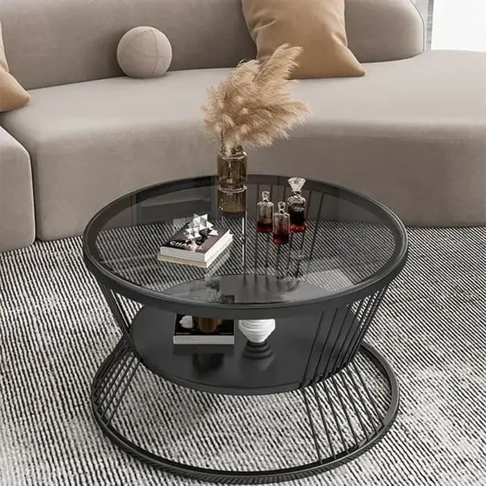 Petit appartement salon rond ménage minimaliste Mini Table moderne lumière luxe