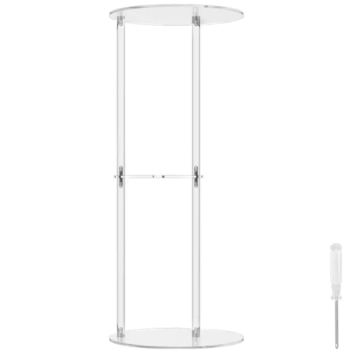 Table à boissons en acrylique pour petits espaces, table à boissons transparente, petite table ronde