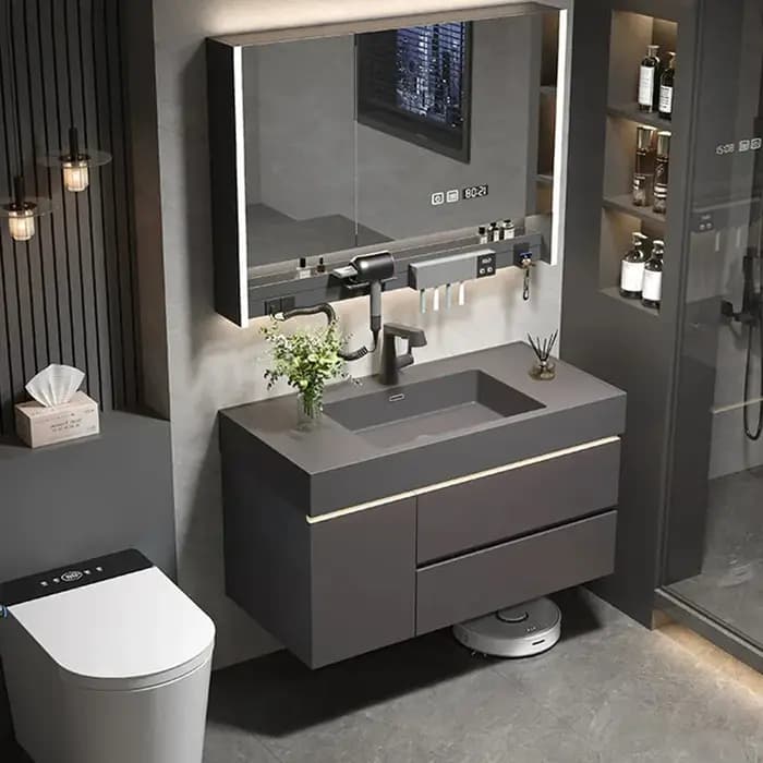 Étagères de rangement, armoire de salle de bain