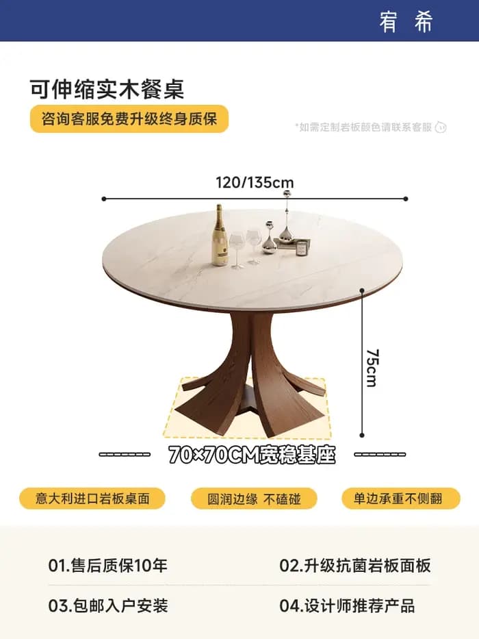 Table à manger De Style antique blanc, Vintage, luxe, extensible, pliante, ronde, meubles De Centro