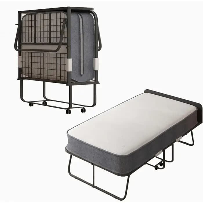 Lit pliant avec matelas, lit pliant 75 x 31 pour adultes, matelas en mousse de 5 pouces d'épaisseur,