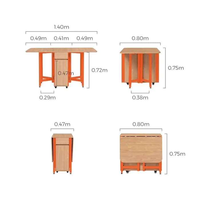 Tables à manger pliables du milieu du siècle