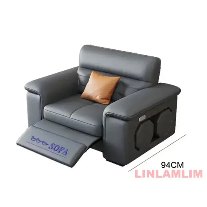 Linlamlim Canapé-lit sectionnel avec rangement, canapé inclinable en cuir véritable, canapé-lit conv