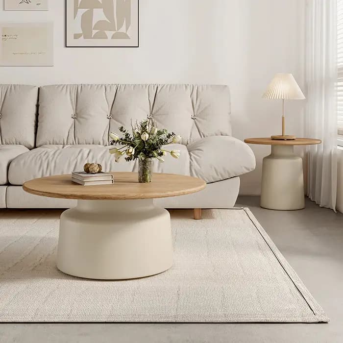 Table basse ronde De luxe Design en bois minimaliste Magazine