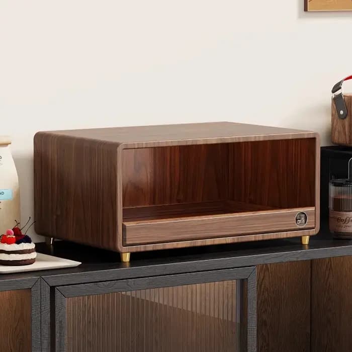 Meuble de rangement moderne en bois massif pour machine à café